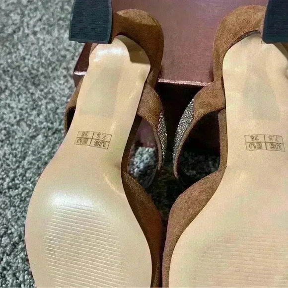 Castamere Chunky Heel Pointed Mule Bedazzled, Women's Size 7.5M, Brown New! - Picture 10 of 11